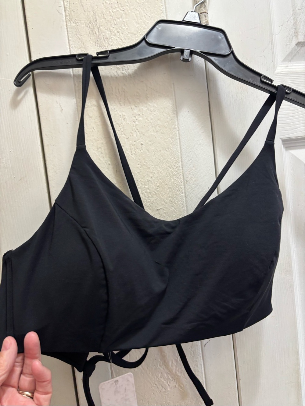 Crazy yoga top and swim bottom mismatch set Sea Black